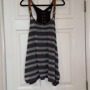 Striped Gray Sleeveless Top